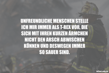 Lustiger BilderSpruch - UNFREUNDLICHE MENSCHEN STELLE ICH MIR IMMER ALS...