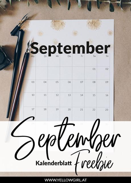 Freebie Kalender zum ausdrucken September 2018