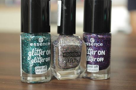essence glitter on glitter off peel off nail polish Review