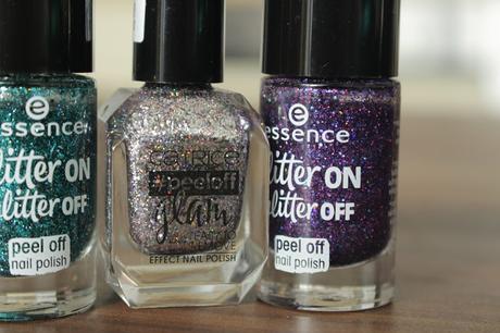 essence glitter on glitter off peel off nail polish Review