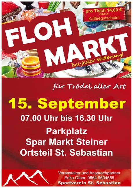 Termintipp: Flohmarkt in St. Sebastian am 15. Sept. 2018