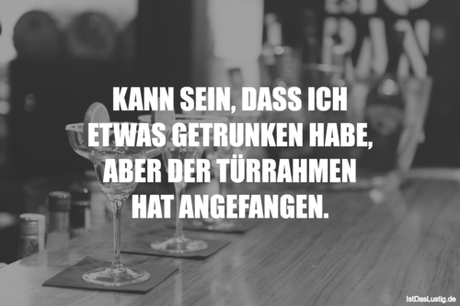 Lustiger BilderSpruch - KANN SEIN, DASS ICH ETWAS GETRUNKEN HABE, ABER...