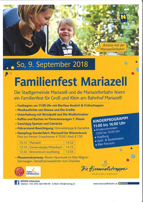 Termintipp: Familienfest am Bahnhof Mariazell