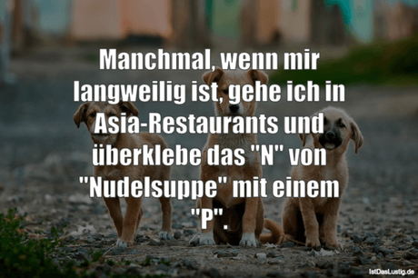 Lustiger BilderSpruch - Manchmal, wenn mir langweilig ist, gehe ich in...