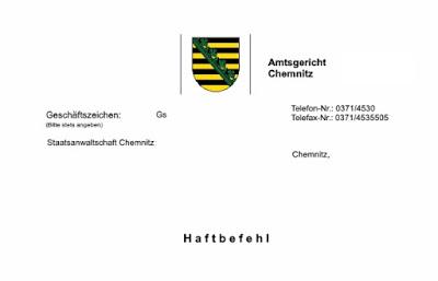 Haftbefehl Chemnitz