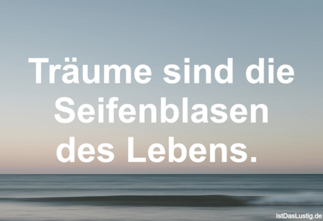 Lustiger BilderSpruch - Träume sind die Seifenblasen des Lebens. 