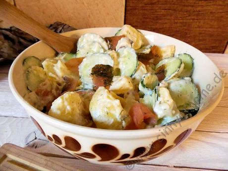 Kartoffelsalat geht auch mit Räucherlachs und Joghurt #Rezept #Lachs #Schnell