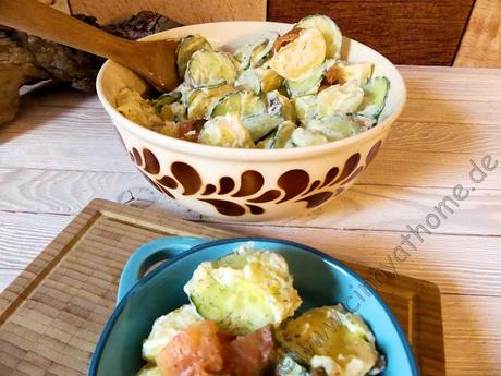 Kartoffelsalat geht auch mit Räucherlachs und Joghurt #Rezept #Lachs #Schnell