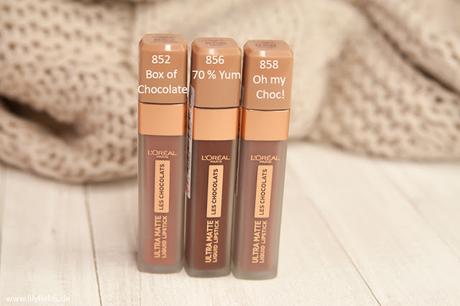 L'Oreal -  Matte Les Chocolates Liquid Lipsticks - Swatches & Review 