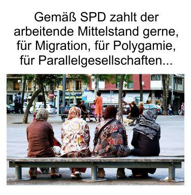 Deutschlands Bevölkerung sieht in den GRÜNEN ihr Heil und die SPD lässt den Mittelstand gerne für die Migration zahlen