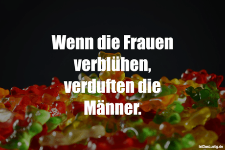 Lustiger BilderSpruch - Wenn die Frauen verblühen, verduften die Männer.