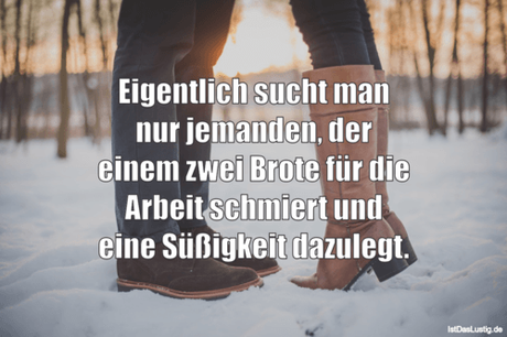 Lustiger BilderSpruch - Eigentlich sucht man nur jemanden, der einem...