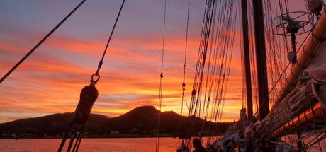 Sonnenuntergang in der Son Moll Bucht, von der Sir Robert Baden Powell