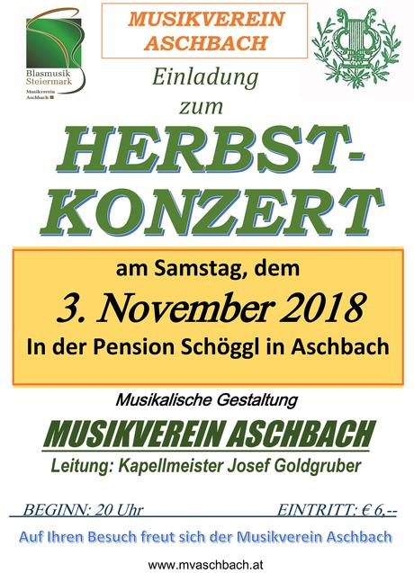 Termintipp: Herbstkonzert des MV-Aschbach 2018