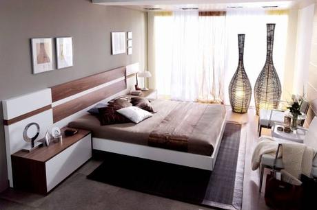 Neueste Schlafzimmer Braun Weiß
 Design