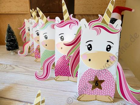 Mit Einhörnern habe ich meinen ersten Adventskalender #Papierdrachen #DIY #Basteln