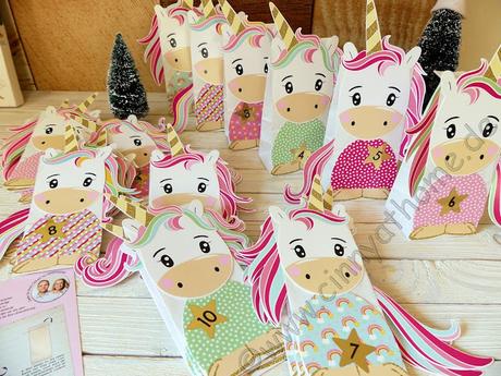 Mit Einhörnern habe ich meinen ersten Adventskalender #Papierdrachen #DIY #Basteln
