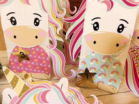 Mit Einhörnern habe ich meinen ersten Adventskalender #Papierdrachen #DIY #Basteln