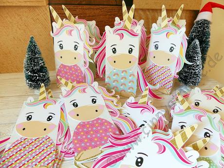 Mit Einhörnern habe ich meinen ersten Adventskalender #Papierdrachen #DIY #Basteln