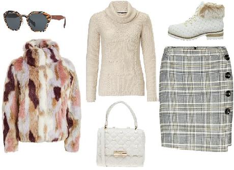 Die Kunstfelljacke in multicolor wirkt auffallend edel