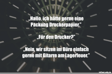 Lustiger BilderSpruch - „Hallo, ich hätte gerne eine Packung...