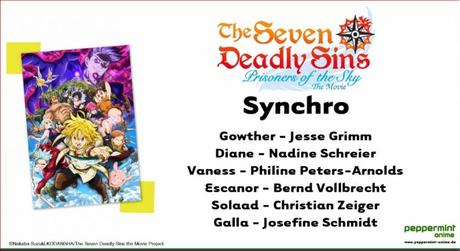 Synchronsprecher für The Seven Deadly Sins: Prisoners of the Sky vorgestellt