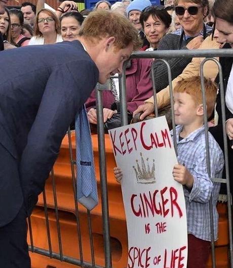  Foto: Instagram -  Rothaarige unter sich: Prinz Harry mit einem jungen Fan.  