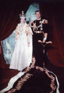 Krönungsporträt von Königin Elisabeth II. und des Duke of Edinburgh