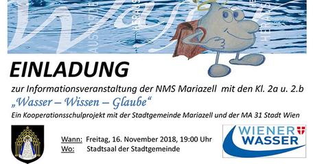 Termintipp: Wasser – Wissen – Glaube – Veranstaltung der NMS Mariazell
