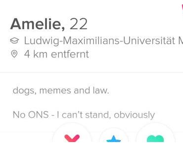 Tinder-Profil des Tages: No ONS – I can’t stand, obviously