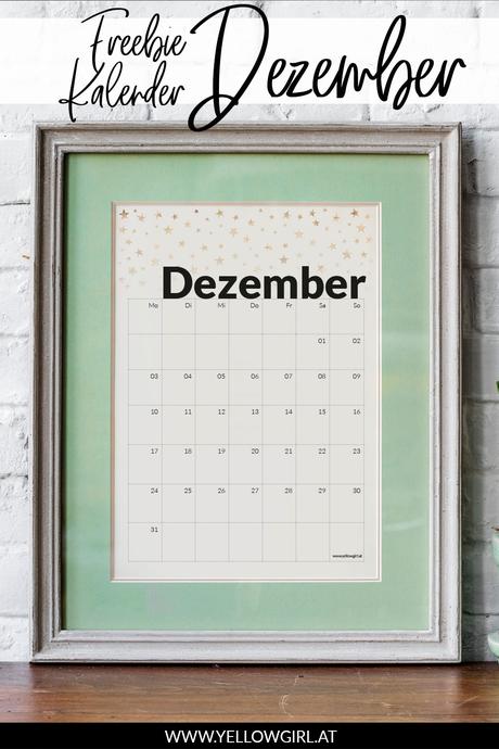 Freebie Kalender zum Ausdrucken Dezember 2018