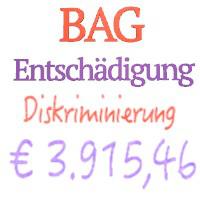 BAG:  € 3.915,46 Entschädigung von kirchlicher Einrichtung aufgrund Benachteiligung wegen der Religion !