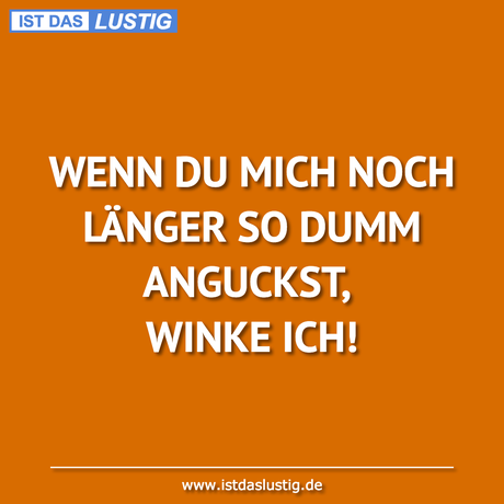 Lustiger BilderSpruch - WENN DU MICH NOCH LÄNGER SO DUMM ANGUCKST,...