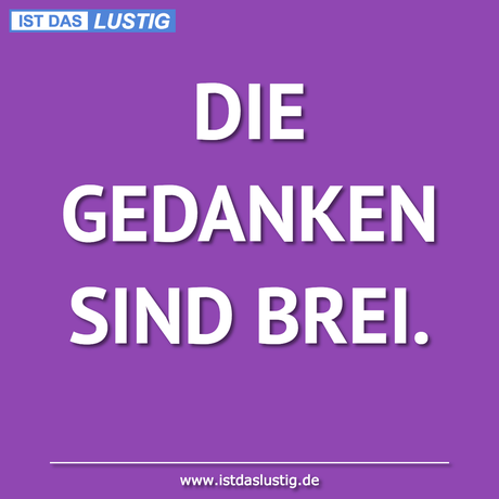 Lustiger BilderSpruch - DIE GEDANKEN SIND BREI.