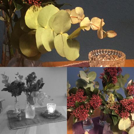 Friday-Flowerday – oder – Kein bisschen Advent: Skimmien und Eukalyptus