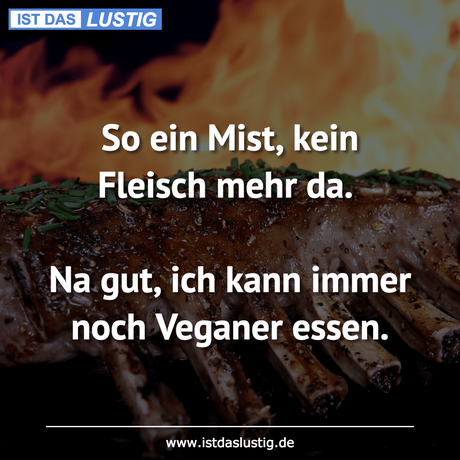 So ein Mist, kein Fleisch mehr da. Na gut, ich...