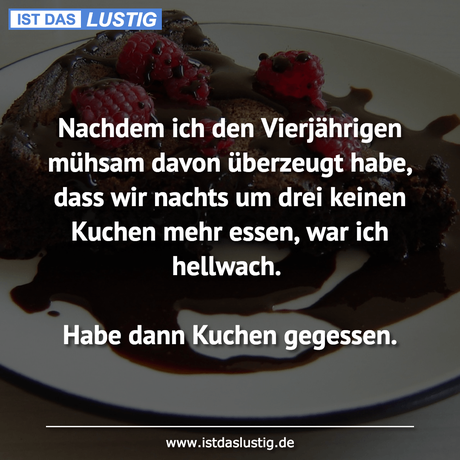 Lustiger BilderSpruch - Nachdem ich den Vierjährigen mühsam davon...