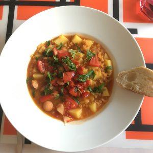 Gemüse-Graupen-Suppe mit Kasseler-#Sonntagssuppe