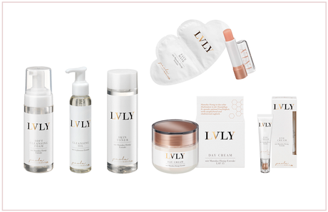 LVLY Hautpflegeprodukte auf weißem Hintergrund