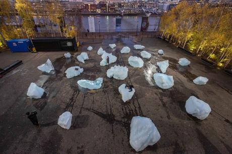 Eisberge in London gegen Klimawandel