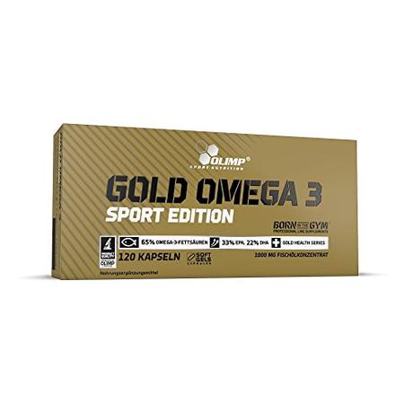 Olimp Gold Omega 3 Sport Edition Nahrungsergänzungsmittel mit Fettsäuren und Vitamin E – Verpackung mit 120 Kapseln – für Herz, Kreislauf und Sehkraft