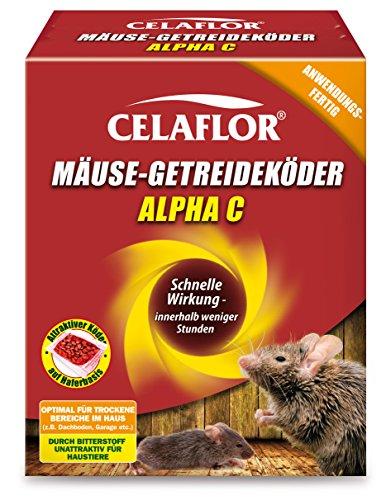 Celaflor Mäuse-Getreideköder Alpha C, Anwendungsfertiger, attraktiver Köder zur Bekämpfung von Mäusen mit innovativem Wirkstoff, 10x 10 g Portionsbeu