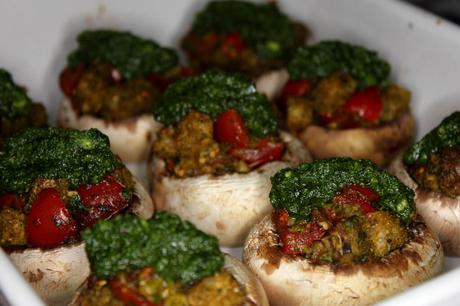 Champignons, gefüllt