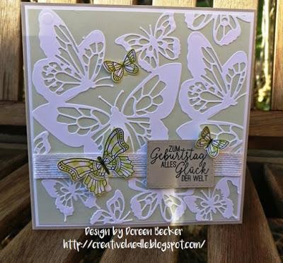 Geburtstagskarte fühlingshafte Schmetterlinge