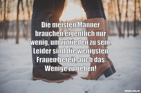 Lustiger BilderSpruch - Die meisten Männer brauchen eigentlich nur...