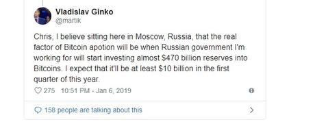 Wird Russland in den Bitcoin investieren?