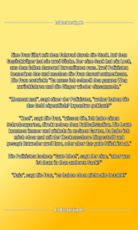 Lustiger BilderSpruch - Eine Frau fährt mit dem Fahrrad durch die...