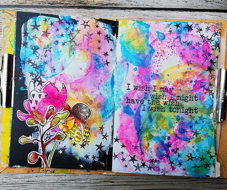 Art Journal Page with the Rubber Dance new Release