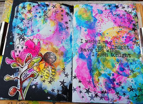 Art Journal Page with the Rubber Dance new Release