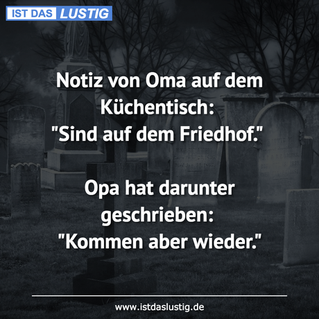 Notiz von Oma auf dem Küchentisch: 